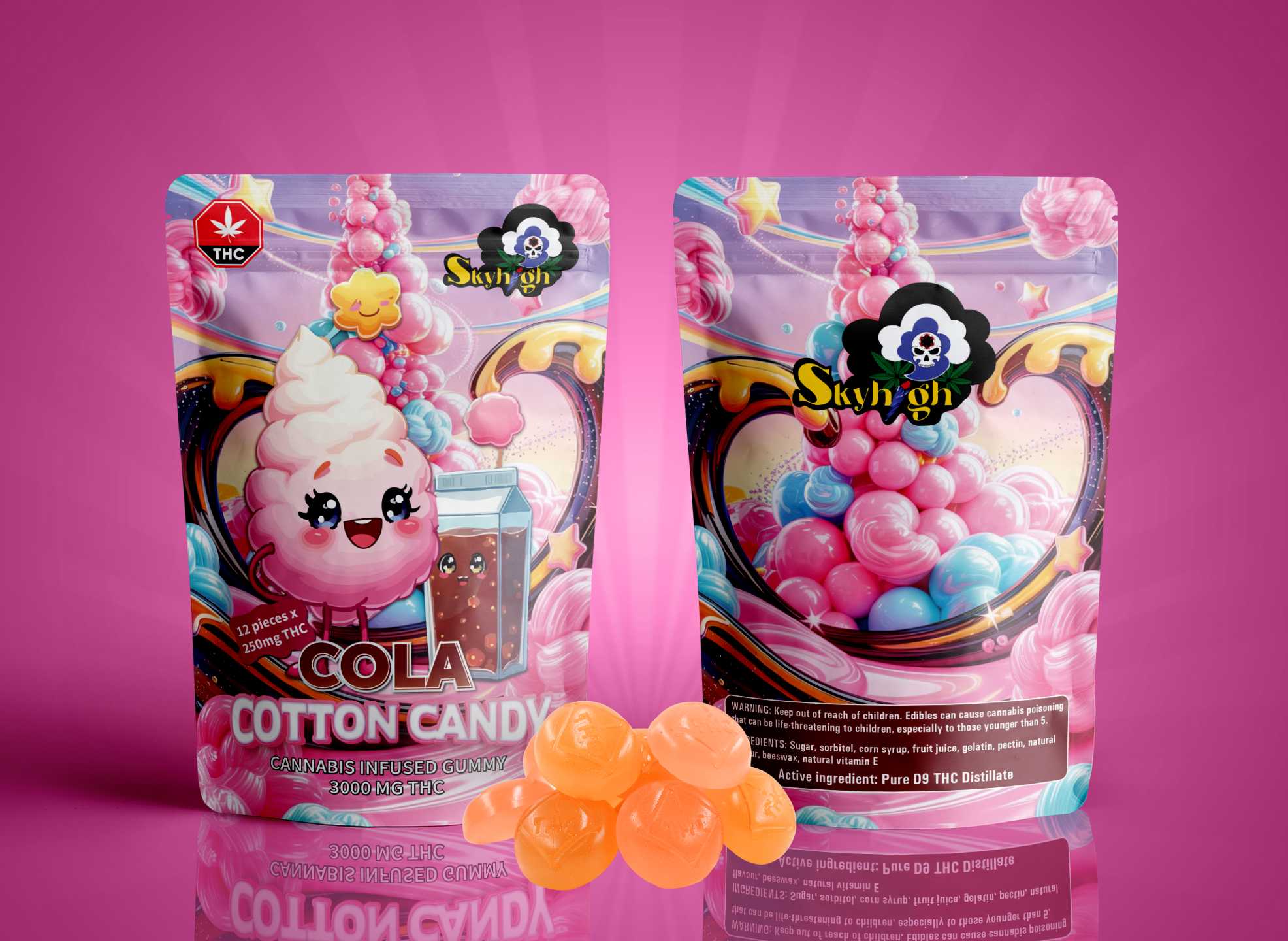 Sky High Edibles – Cola + Cotton Candy Gummy 3000mg THC product image