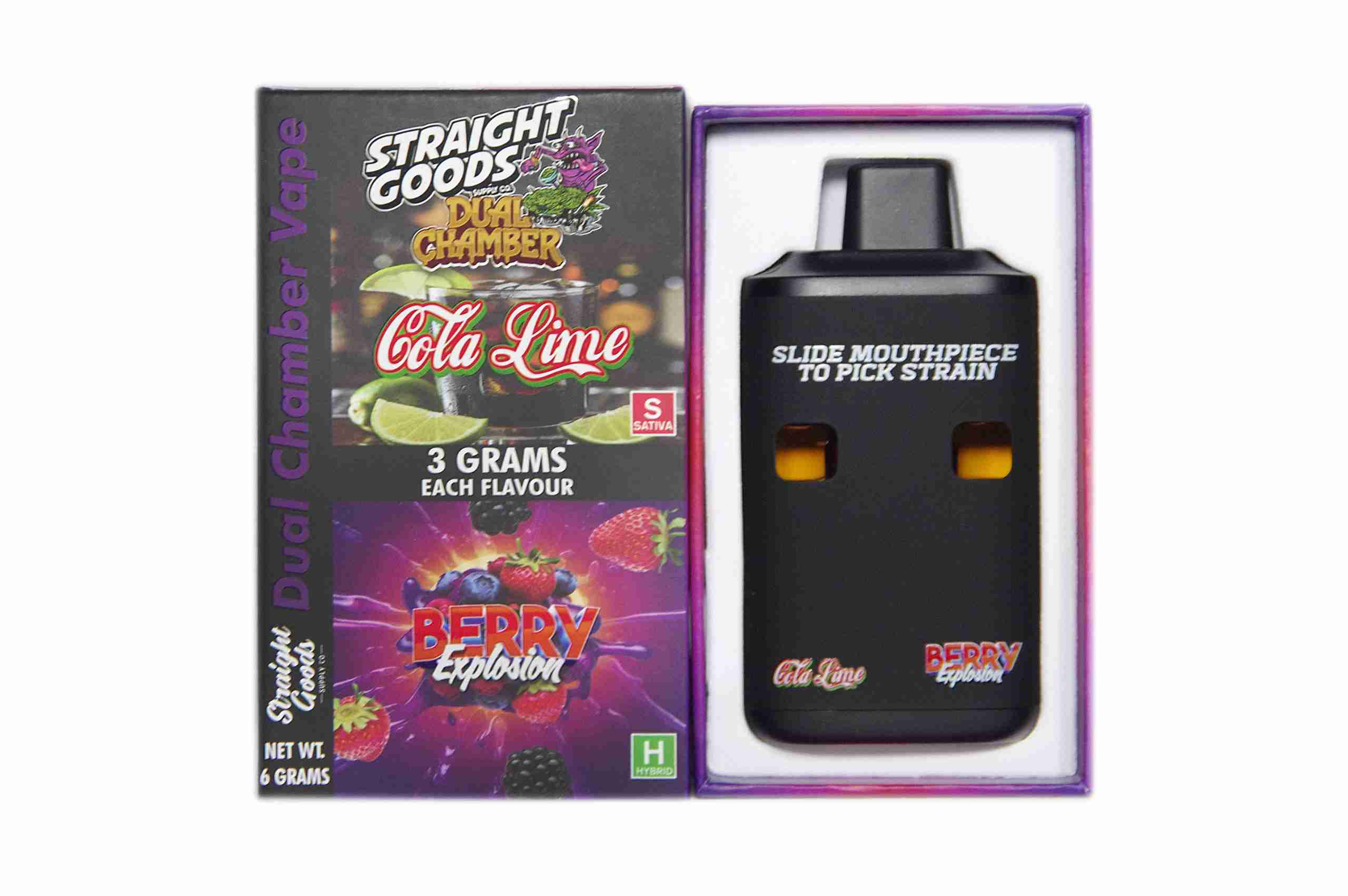 Straight Goods – Dual Chamber Vape – Cola Lime + Berry Explosion (3 Grams + 3 Grams) product image