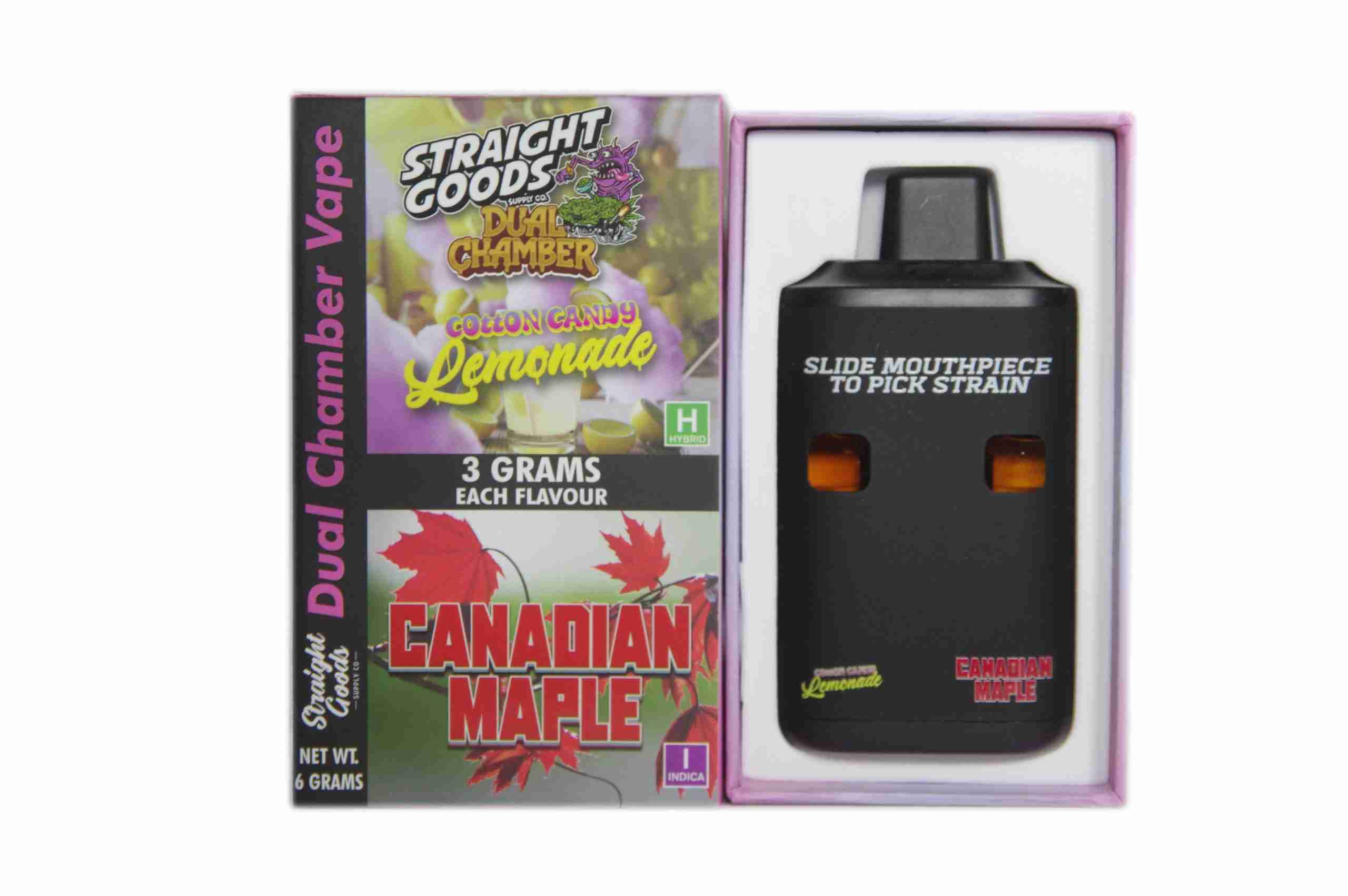 Straight Goods – Dual Chamber Vape – Cotton Candy Lemonade + Canadian Maple (3 Grams + 3 Grams) product image