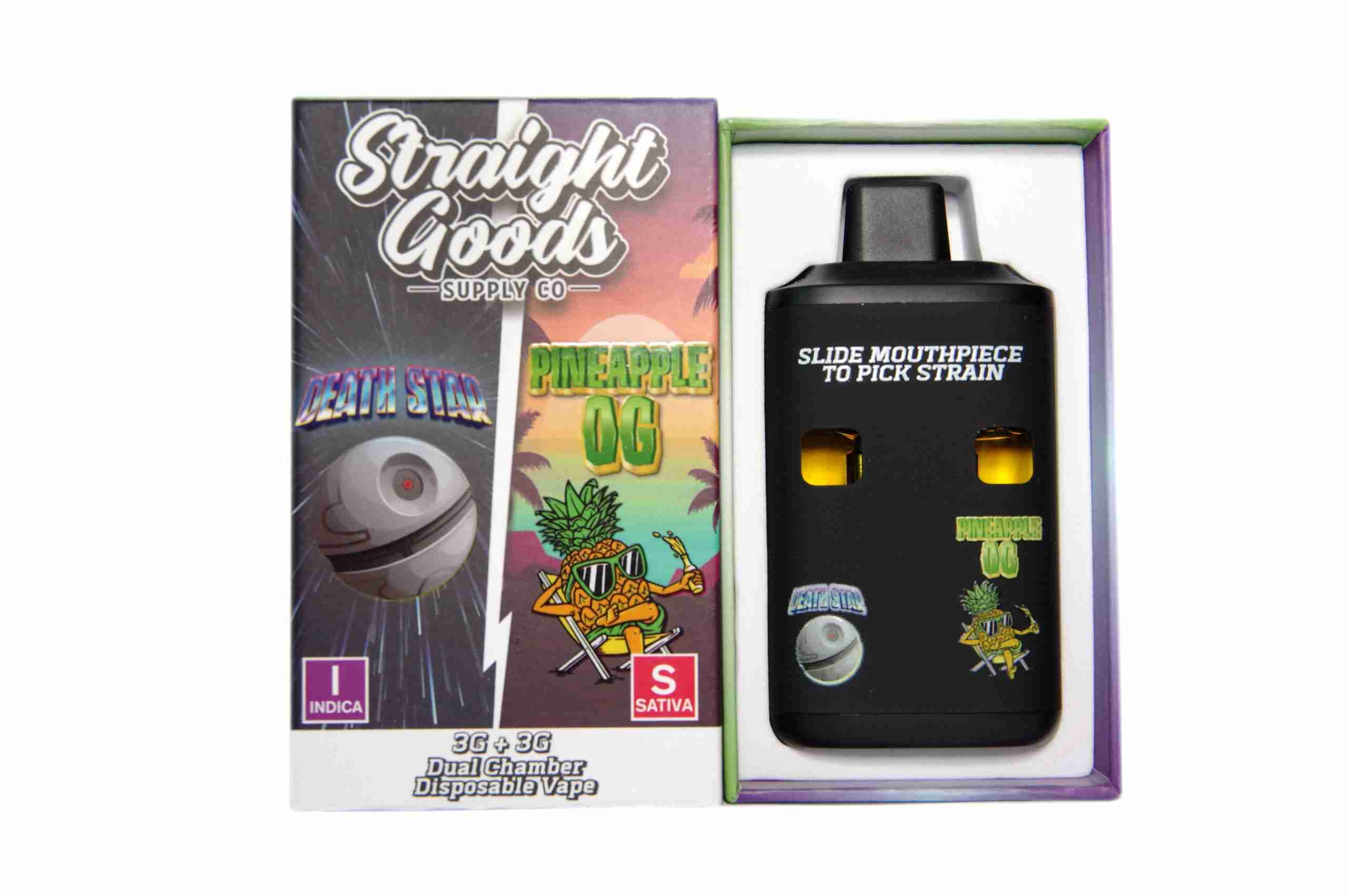 Straight Goods – Dual Chamber Vape – Death Star+ Pineapple OG (3 Grams + 3 Grams) product image