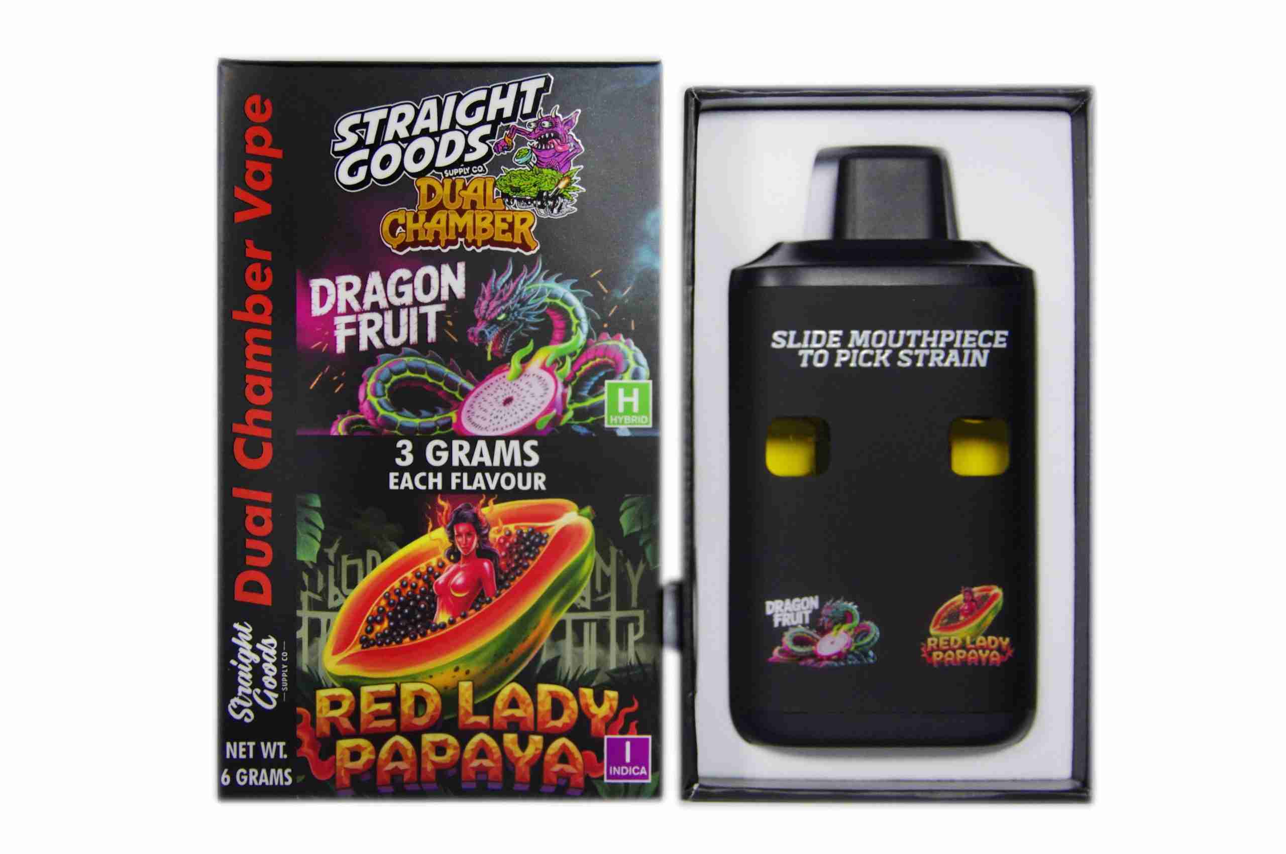 Straight Goods – Dual Chamber Vape – Dragon Fruit + Red Lady Papaya (3 Grams + 3 Grams) product image
