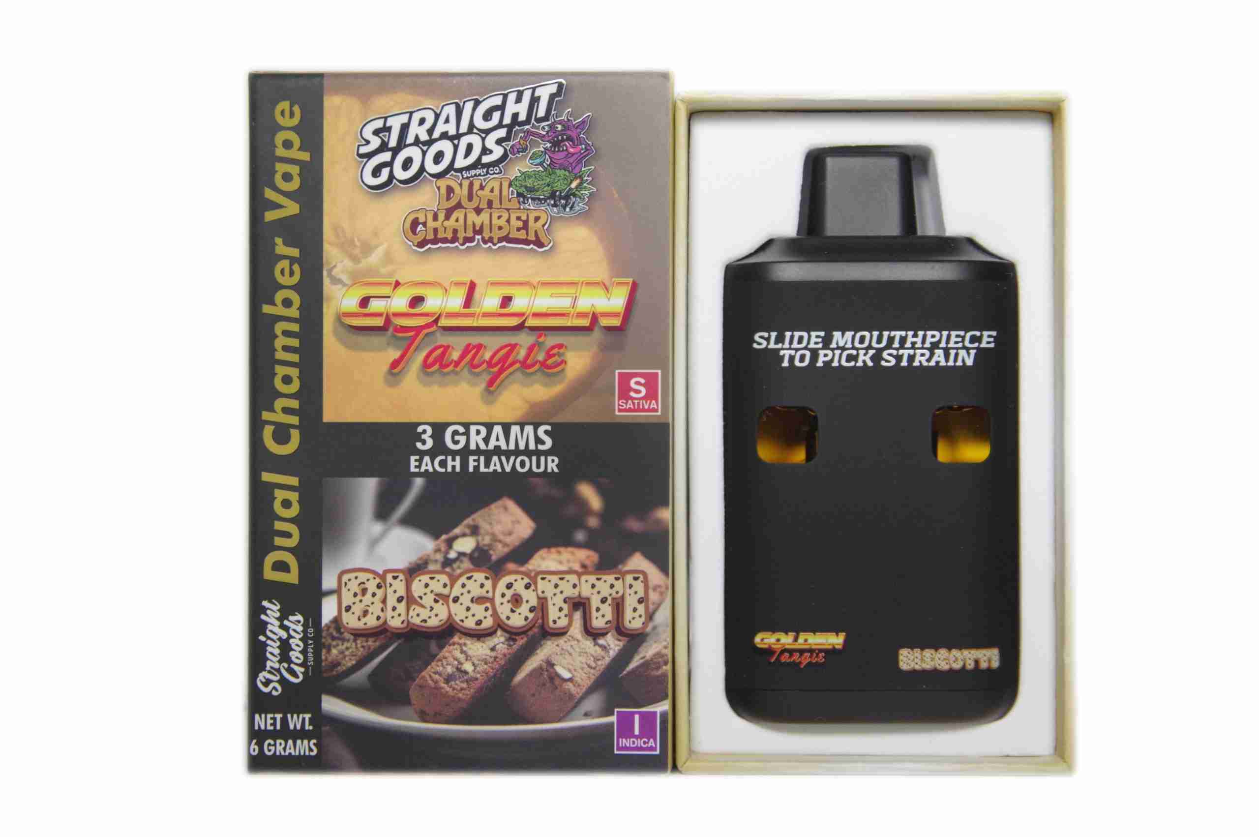 Straight Goods – Dual Chamber Vape – Golden Tangie + Biscotti (3 Grams + 3 Grams) product image