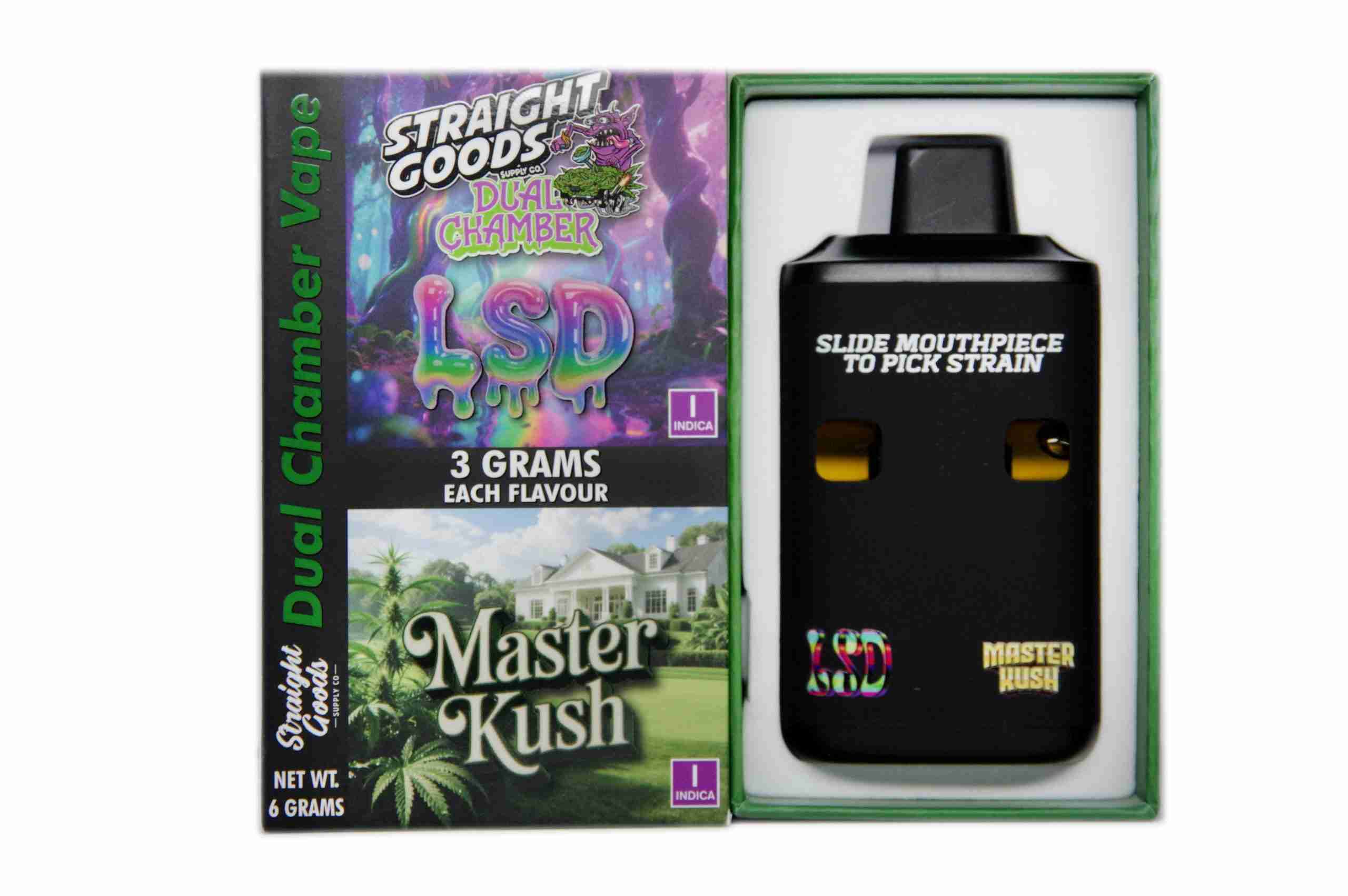 Straight Goods – Dual Chamber Vape – LSD + Master Kush (3+3 Gram) product image