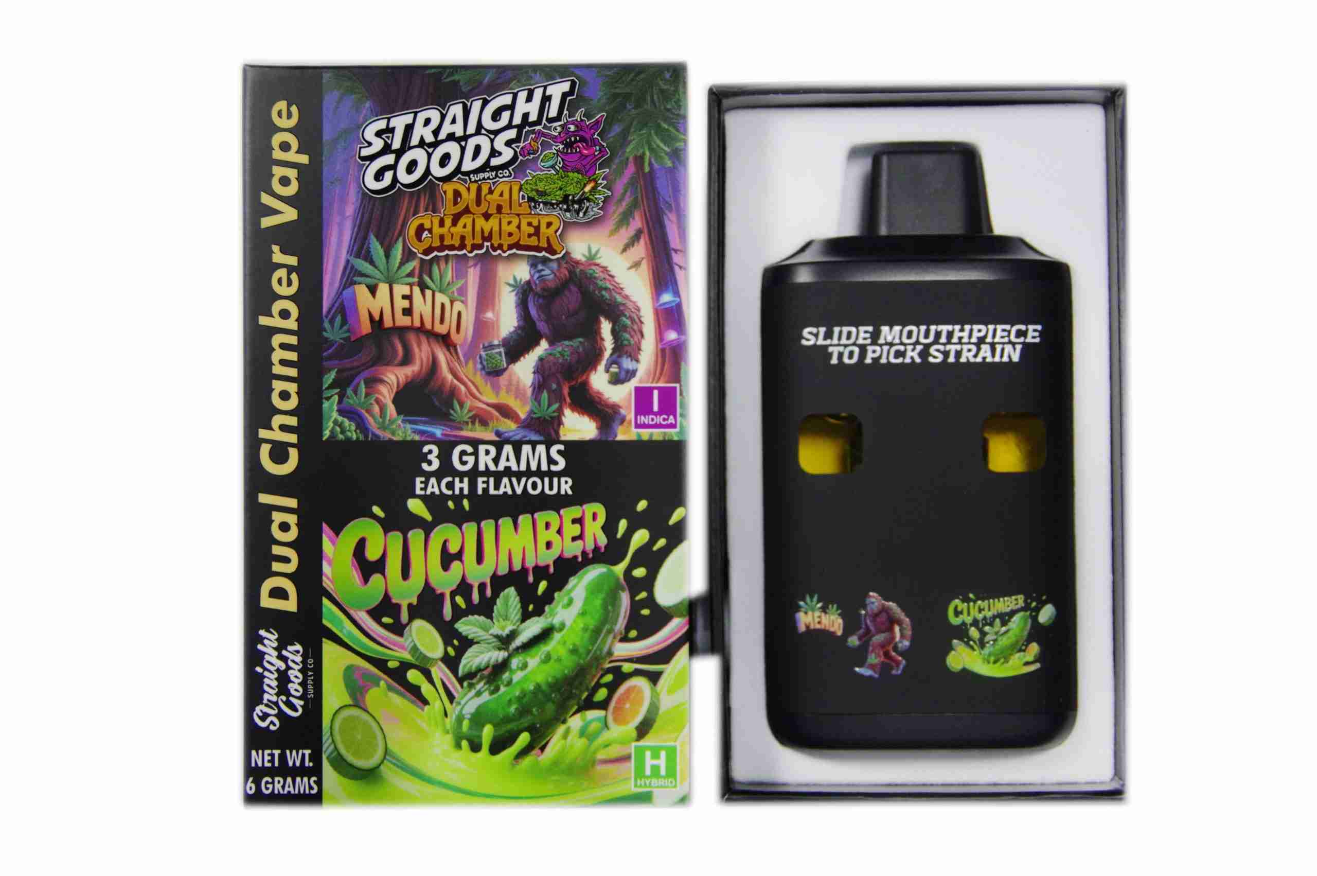 Straight Goods – Dual Chamber Vape – Mendo + Cucumber (3 Grams + 3 Grams) product image