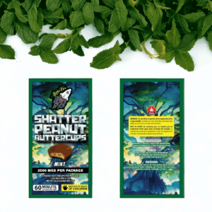 Higher Fire Extracts – Shatter Peanut Butter Chocolate Cups – Mint 2500mg THC product image