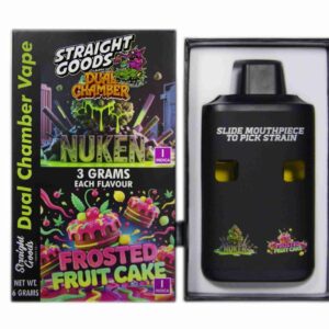 Straight Goods – Dual Chamber Vape – Nuken + Frosted Fruit Cake (3 Grams + 3 Grams) product image