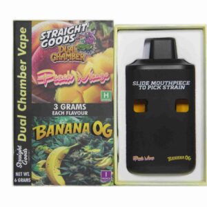 Straight Goods – Dual Chamber Vape – Peach Mango + Banana OG (3 Grams + 3 Grams) product image