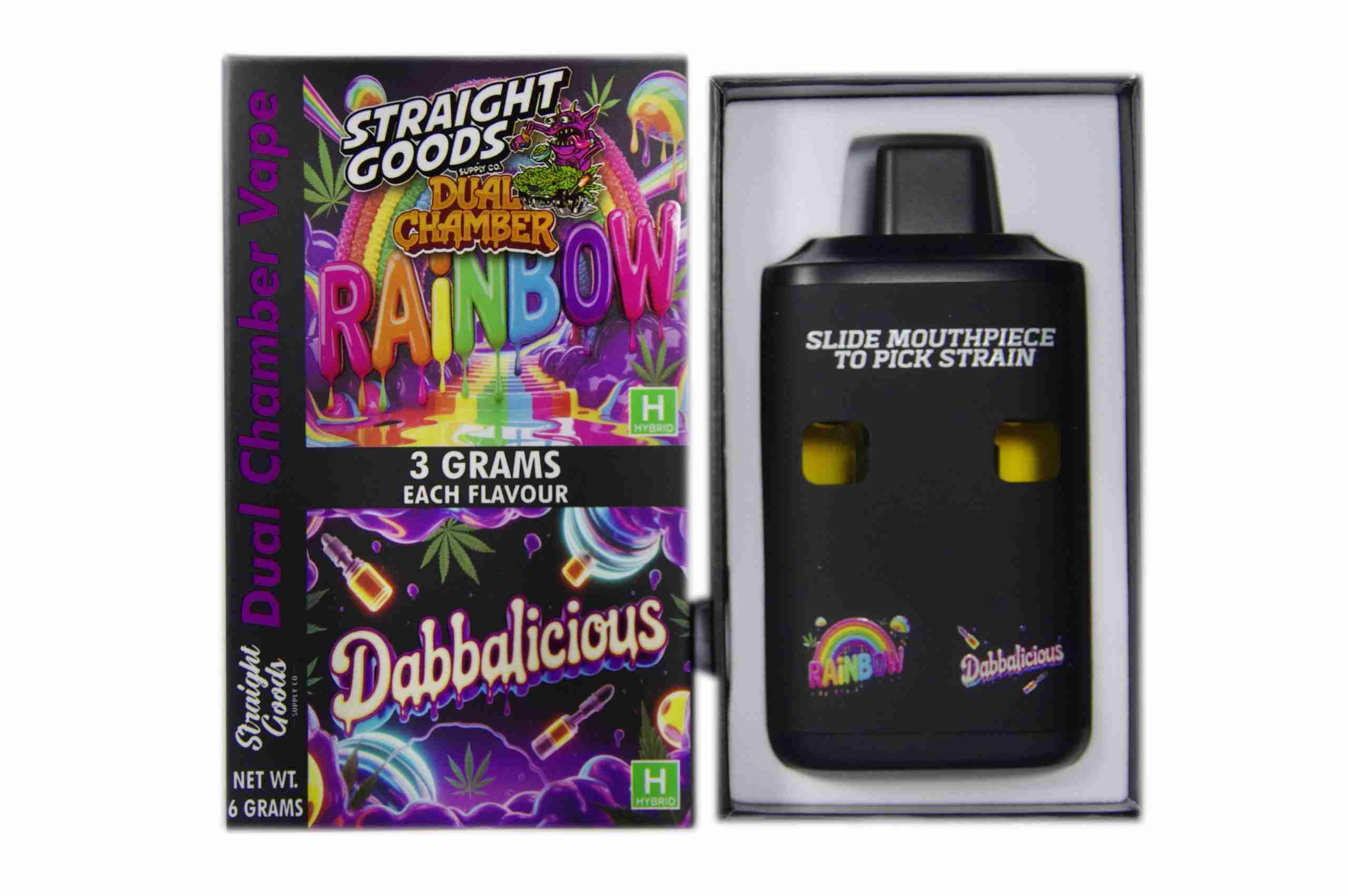 Straight Goods – Dual Chamber Vape – Rainbow + Dabbalicious (3 Grams + 3 Grams) product image