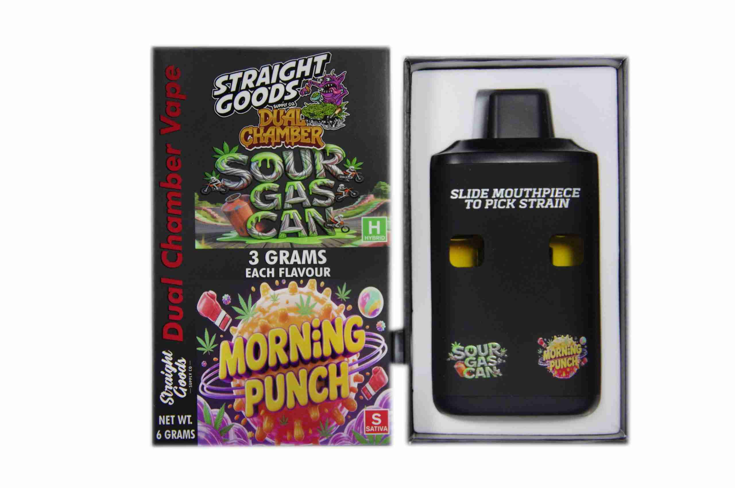 Straight Goods – Dual Chamber Vape – Sour Gascan + Morning Punch (3 Grams + 3 Grams) product image