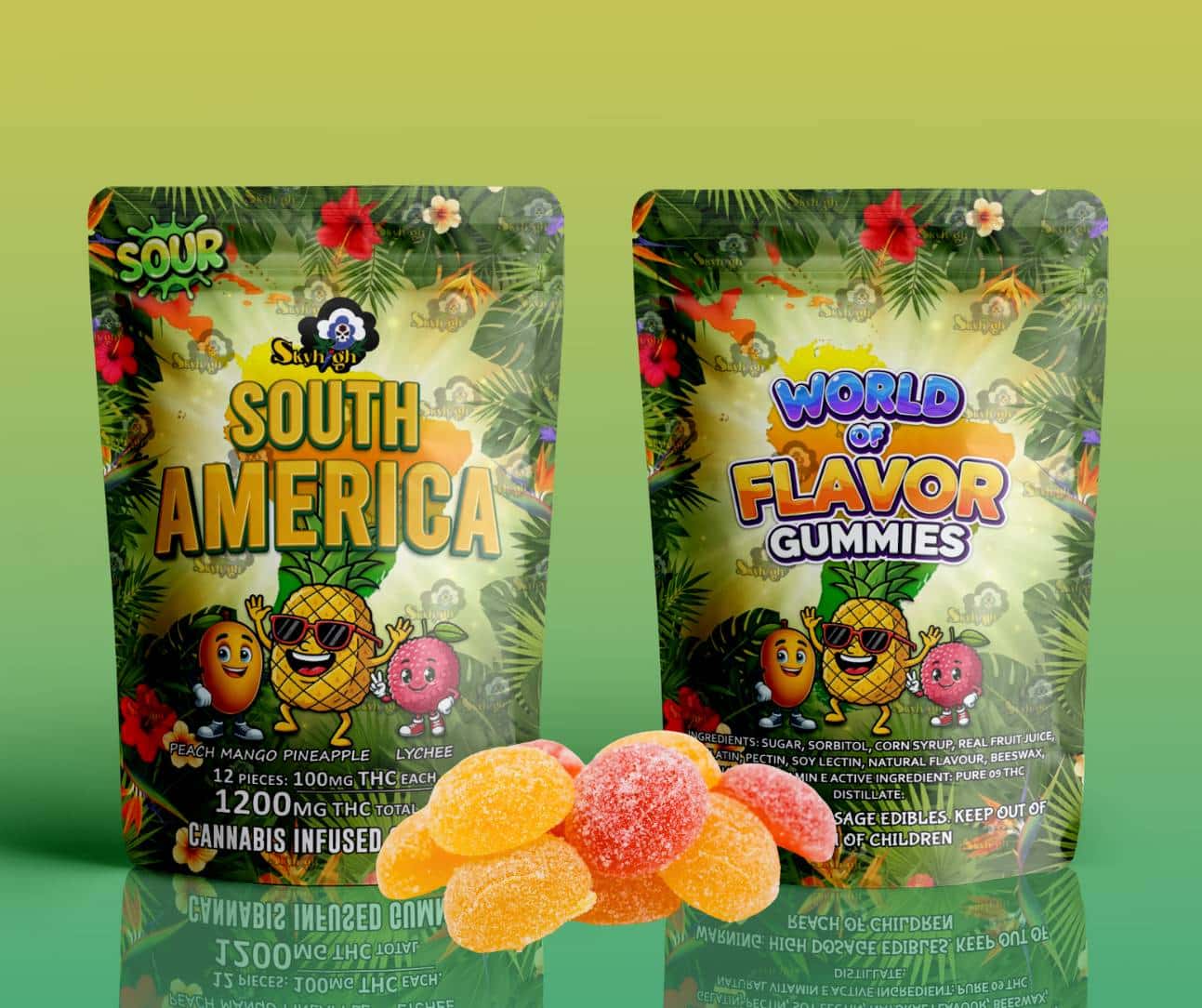 Sky High Edibles – World of Flavor Gummies – South America (1200mg THC) product image