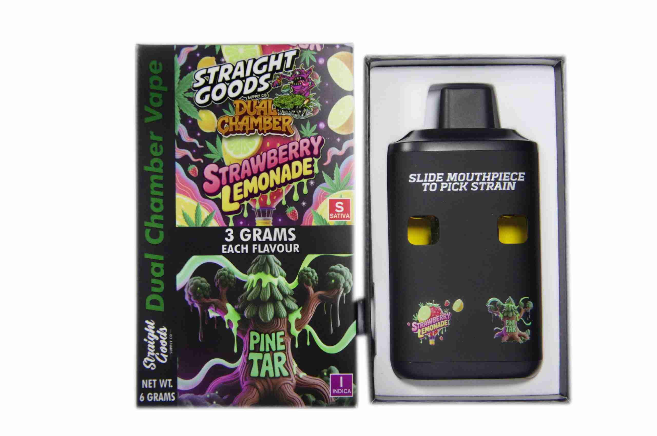 Straight Goods – Dual Chamber Vape – Strawberry Lemonade + Pine Tar (3 Grams + 3 Grams) product image