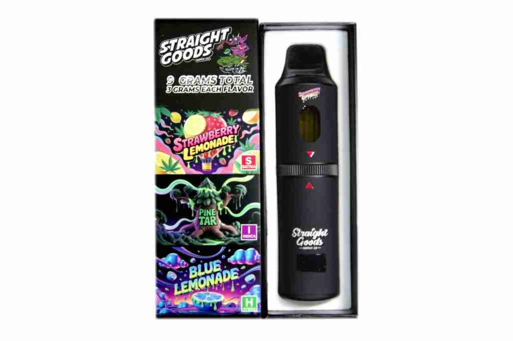 Straight Goods – Triple Chamber Vape – Strawberry Lemonade + Pine Tar + Blue Lemonade (3 Grams + 3 Grams + 3 Gram) product image