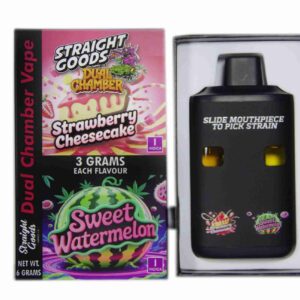 Straight Goods – Dual Chamber Vape – Strawberry Cheesecake + Sweet Watermelon (3 Grams + 3 Grams) product image