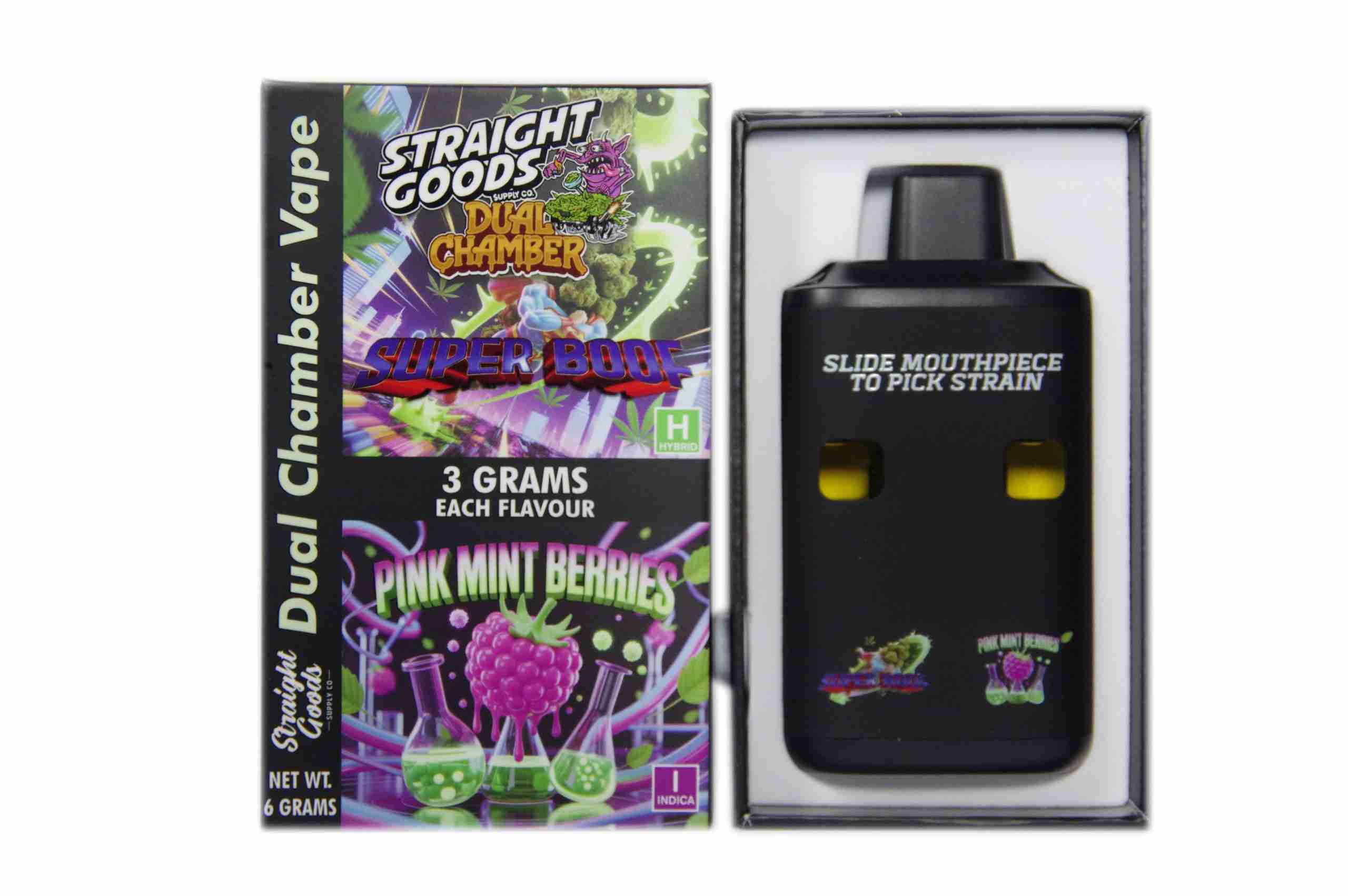 Straight Goods – Dual Chamber Vape – Super Boof + Pink Mint Berries (3 Grams + 3 Grams) product image