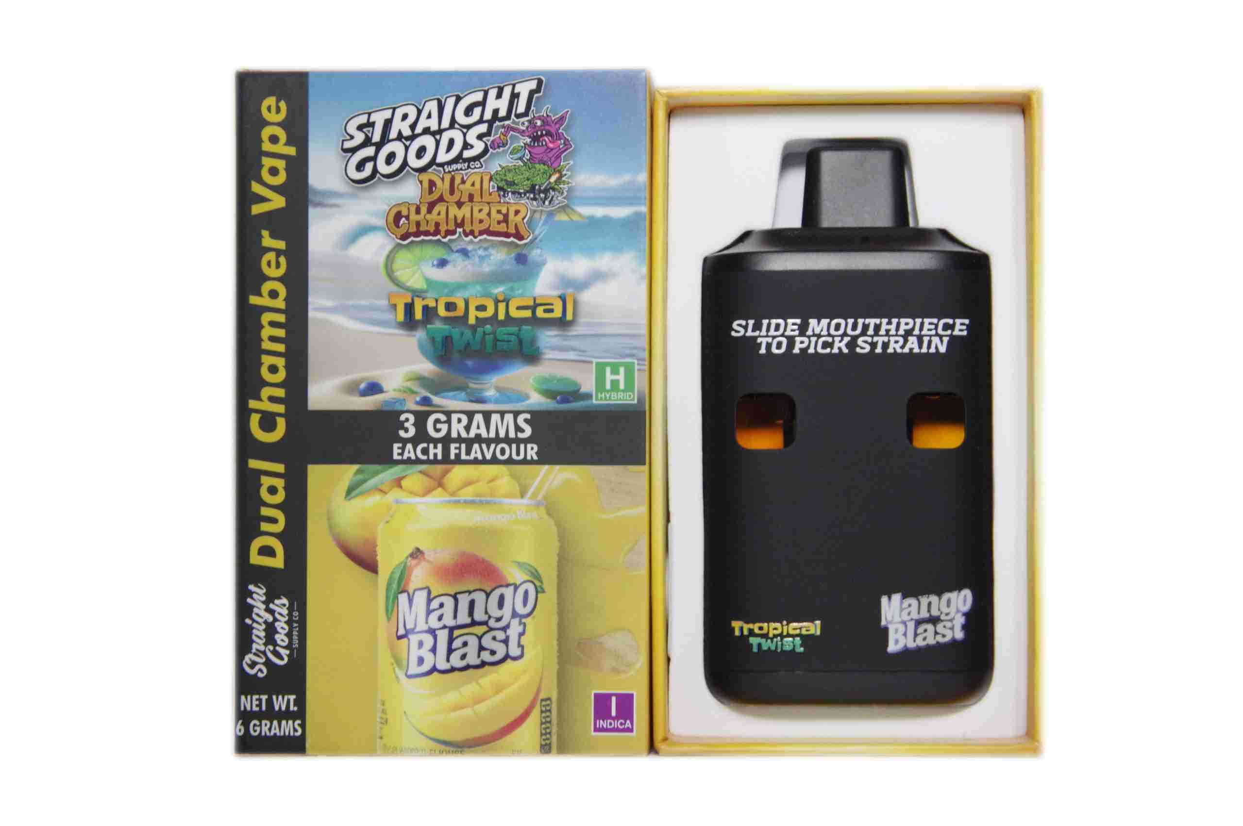 Straight Goods – Dual Chamber Vape – Tropical Twist + Mango Blast (3 Grams + 3 Grams) product image